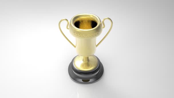 Golden cup trophy — Stock Video