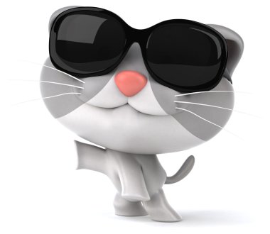 eğlenceli bir karikatür kedi
