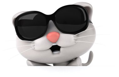 eğlenceli bir karikatür kedi