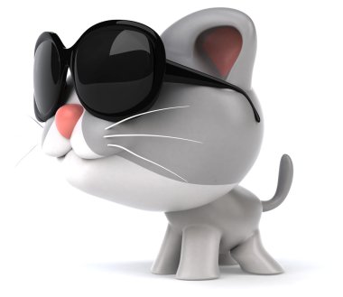 eğlenceli bir karikatür kedi