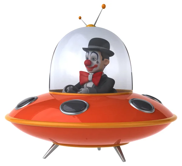 Spaßclown im Ufo — Stockfoto