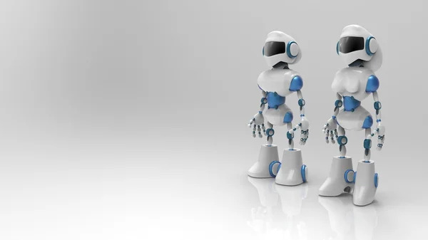 Zwei Cartoon-Roboter — Stockfoto