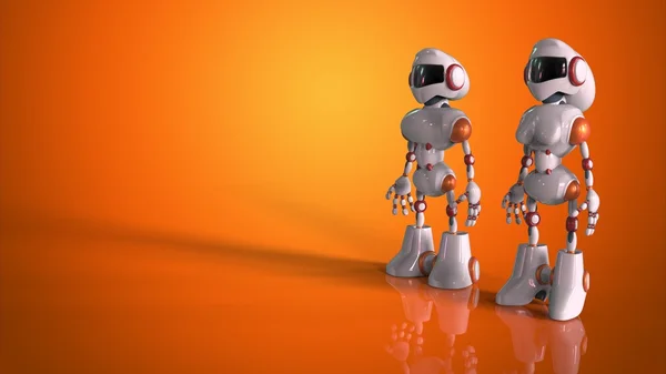Dos robots de dibujos animados —  Fotos de Stock