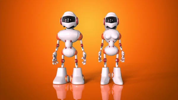 Two cartoon Robots — Stock Photo, Image