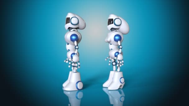 Erkek ve kadın robotlar — Stok video