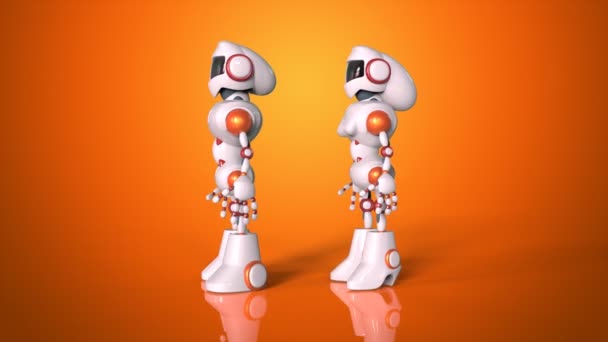 Man and woman robots — Stock Video