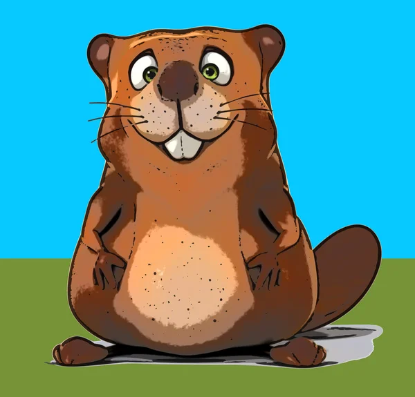 Funny cartoon beaver — Stock Photo, Image