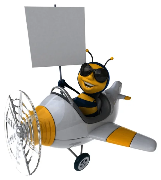 비행기에서 재미 있는 꿀벌 — 스톡 사진