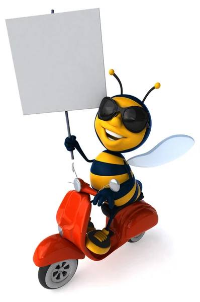 Abeja divertida en moto — Foto de Stock