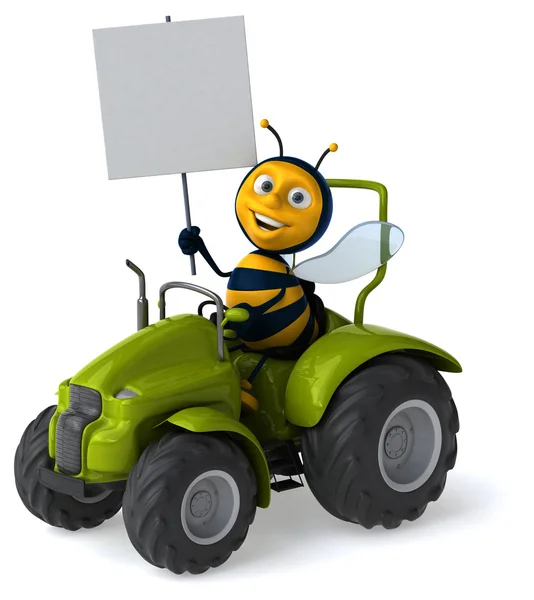 Abeja divertida en tractor — Foto de Stock