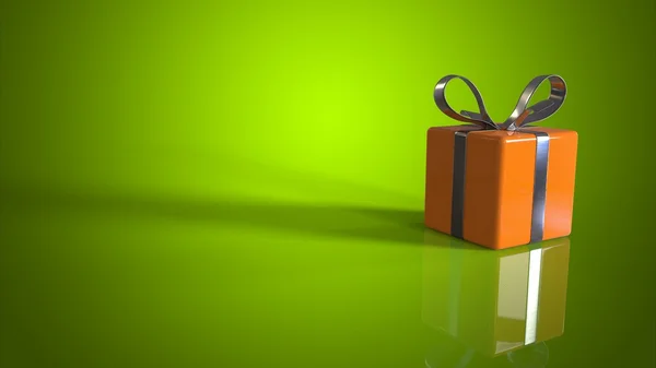 Present in orange box — Stock Photo, Image