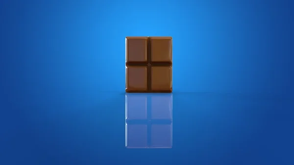 Stuk van donkere chocolade op achtergrond — Stockfoto