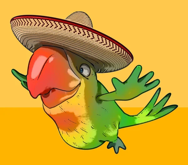 Distractiv desen animat papagal — Fotografie, imagine de stoc