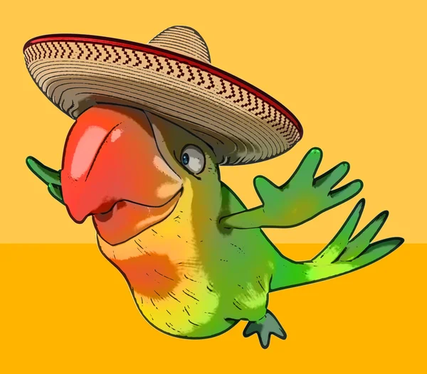 Fun cartoon parrot — Stock Photo, Image