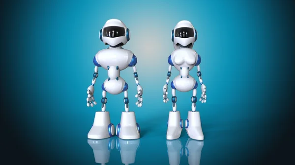 Robot uomo e donna — Foto Stock