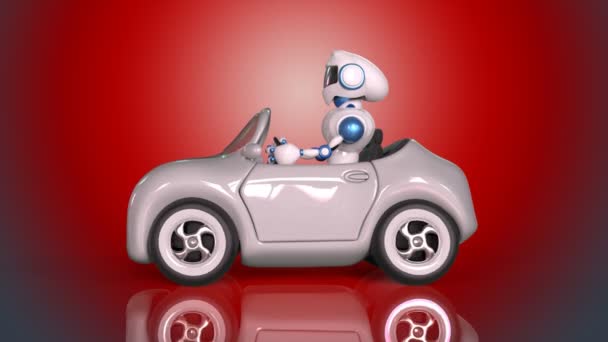 Robot en voiture blanche — Video