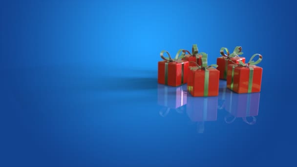 Presents in red boxes — Stock Video