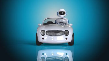 Çizgi film Robot sürüş araba