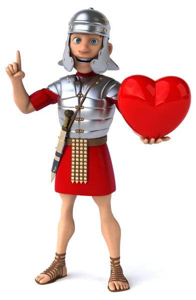 Roman soldier with heart — Stock Photo, Image