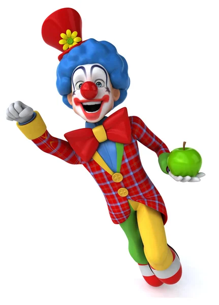 Clown divertente con mela — Foto Stock