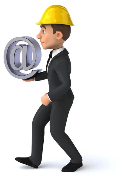 Fun architector with email sign — Stock Photo, Image