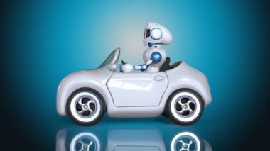 fütüristik robot sürüş araba