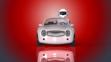 fütüristik robot sürüş araba