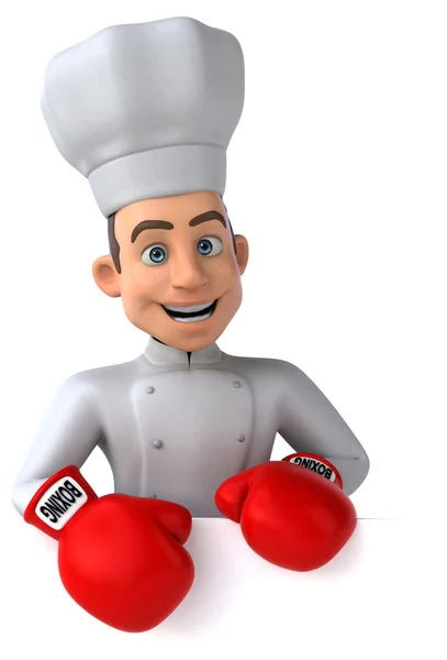 Chef divertido en guantes de boxeo — Foto de Stock