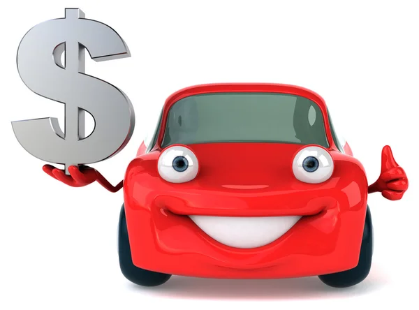 Funny car with dollar sign — Stock Photo, Image