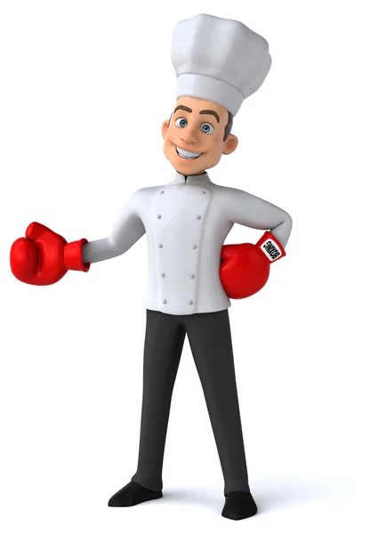 Chef engraçado em luvas de boxe — Fotografia de Stock