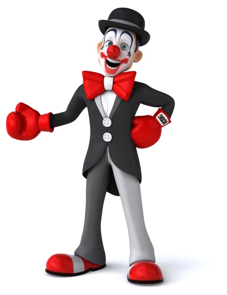 Funny clown in boxing gloves — Stock Photo, Image