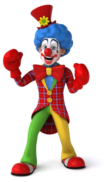 Rolig clown i boxning handskar — Stockfoto