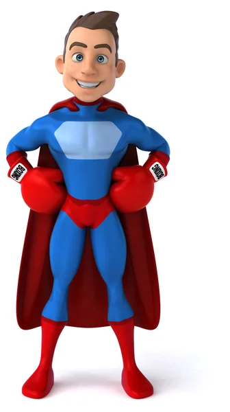 Super-herói divertido em luvas de boxe — Fotografia de Stock