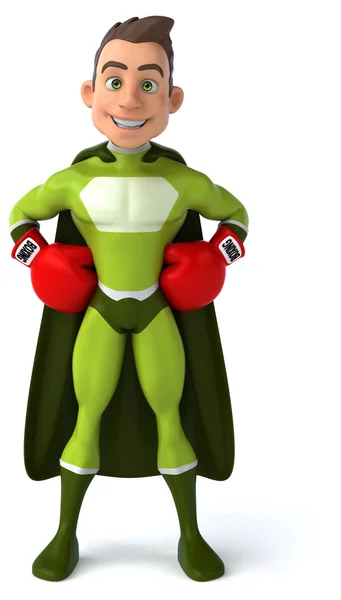 Divertente supereroe in guanti da boxe — Foto Stock