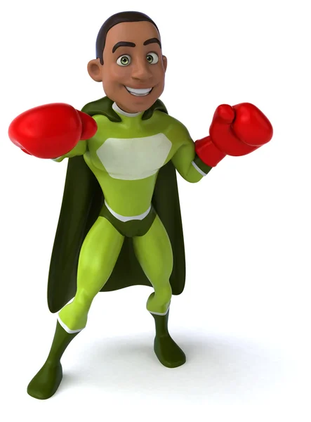 Spaß-Superheld in Boxhandschuhen — Stockfoto