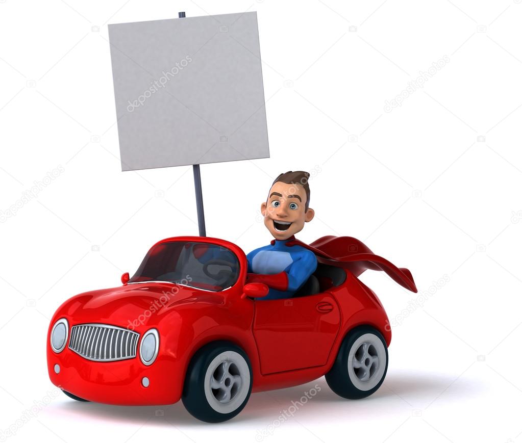 Fun superhero in car Stock Photo by ©julos 93168764
