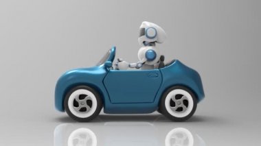 fütüristik robot sürüş araba