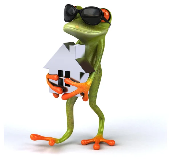 可爱的卡通青蛙 — 图库照片