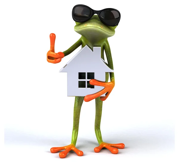 Fun cartoon frog — Stock Photo, Image