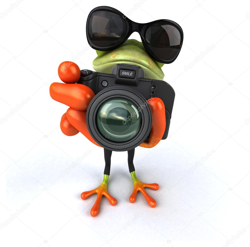 Funny cartoon frog