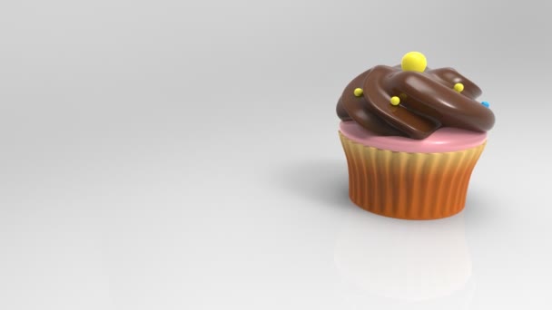 Gustoso cupcake filatura — Video Stock