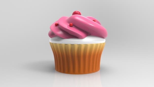 Tasty cupcake spinning — Stock Video