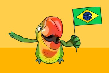 Eğlenceli çizgi film papağan