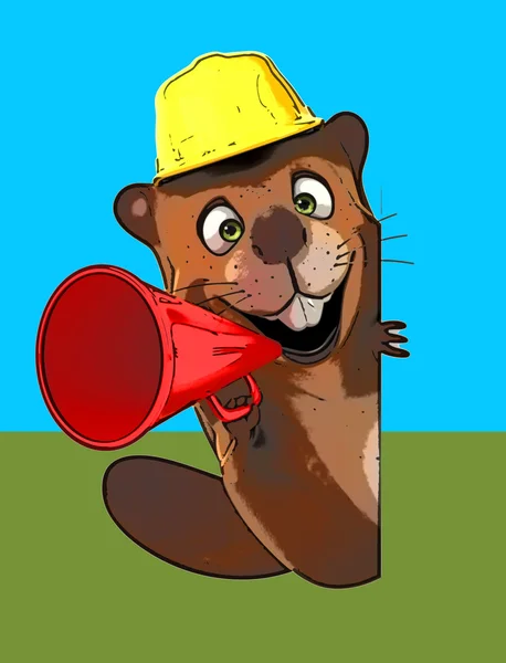 Funny cartoon beaver — Stock Photo, Image