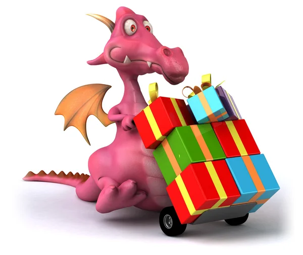 Leuke cartoon dragon — Stockfoto