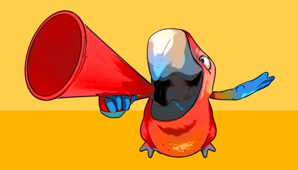 Fun cartoon parrot — Stock Photo, Image