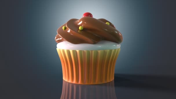 Sabroso dulce cupcake — Vídeo de stock