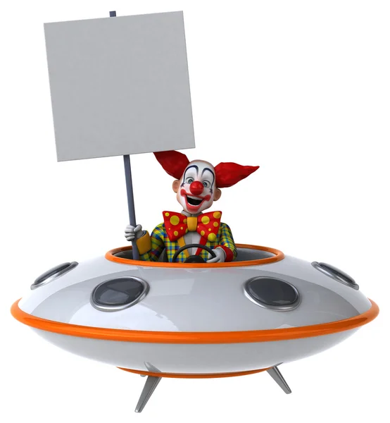 Buffo clown in astronave — Foto Stock