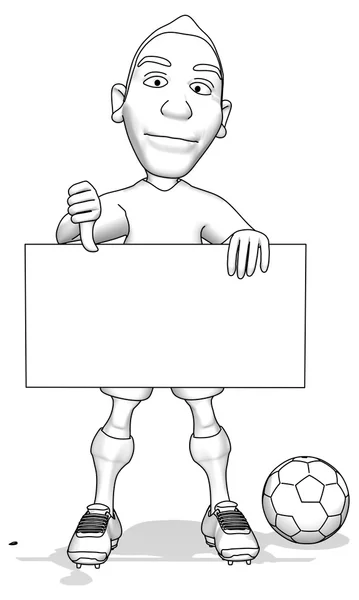 Cartoon voetballer — Stockfoto