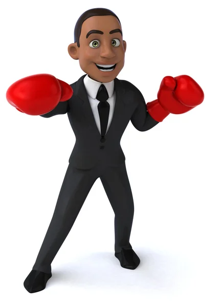 Смішний бізнесмен в боксерських рукавичках — стокове фото